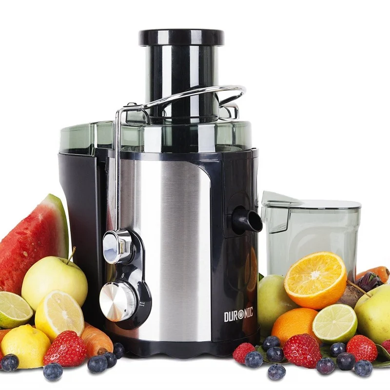 Duronic JE5 Licuadora Multifunción | 500W| Para Verduras y Frutas Acero Inoxidable| Sistema Antigoteo y Boca Ancha de 70mm | Con 3 Velocidades y Libre de BPA | Contenedor para Pulpa y Zumos Smoothies