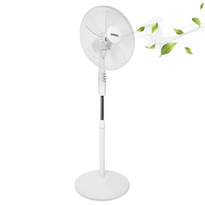 Duronic FN30 Ventilador de pedestal | 5 aspas y 60W | 3 niveles de ventilación | Articulable de Oscilación Automática y Altura Regulable| Silencioso | Rejilla de Seguridad