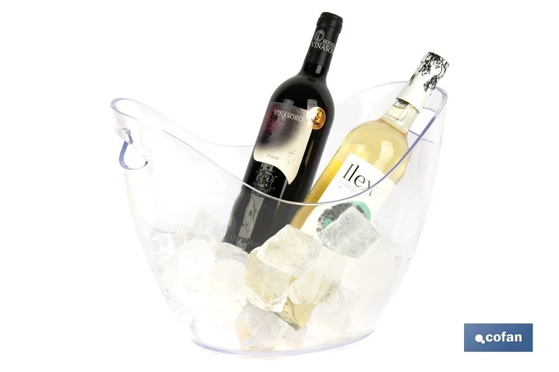 Cubitera transparente para mantener fría la bebida | Capacidad: 8 litros | Para fiestas, eventos y restauración