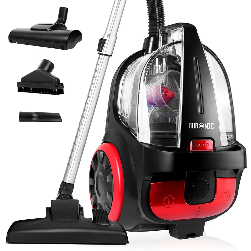 Duronic VC5010 Aspiradora de Trineo sin Bolsa | Cable de 5m | Compacto y potencia de 500 W | Clase Energética A+ | Accesorios para tapicería y Suelos Duros incluidos | Filtro Desmontable y Lavable