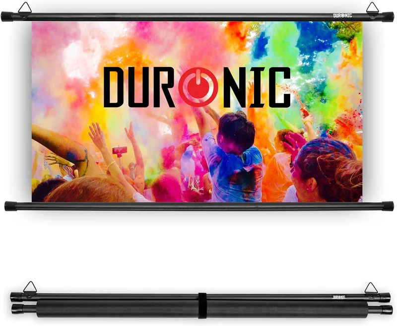 Duronic BPS70 Pantalla de Proyector 70" HD 16:9, 178 cm, Ligera y Montable, Ideal para Cine en Casa y Oficina | Compatible con 4K UHD, Full HD 1080P 3D | Dimensiones 155 x 87 cm