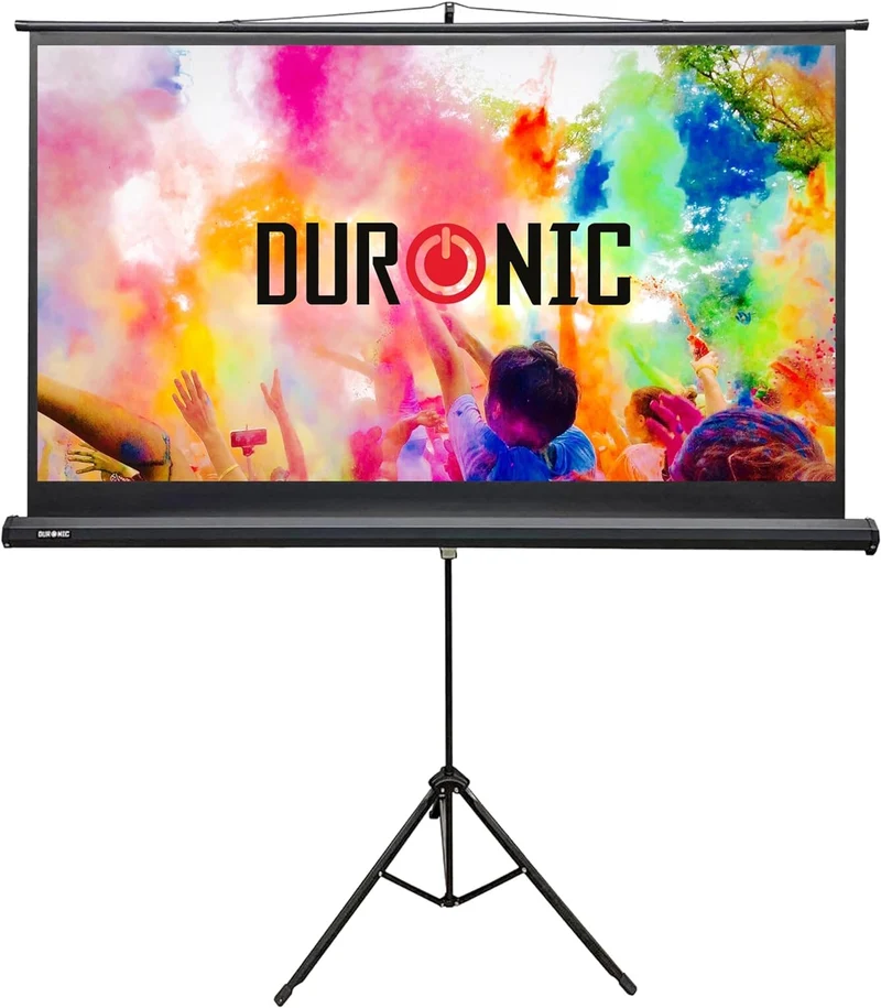 Duronic TPS75 16:9 Pantalla de proyección de TV y cine en casa de 75 pulgadas 190 cm | 166 x 93 cm | sobre trípode | Sistema de bloqueo | Ganancia +1 ideal para 3D 8K 4K 1080P