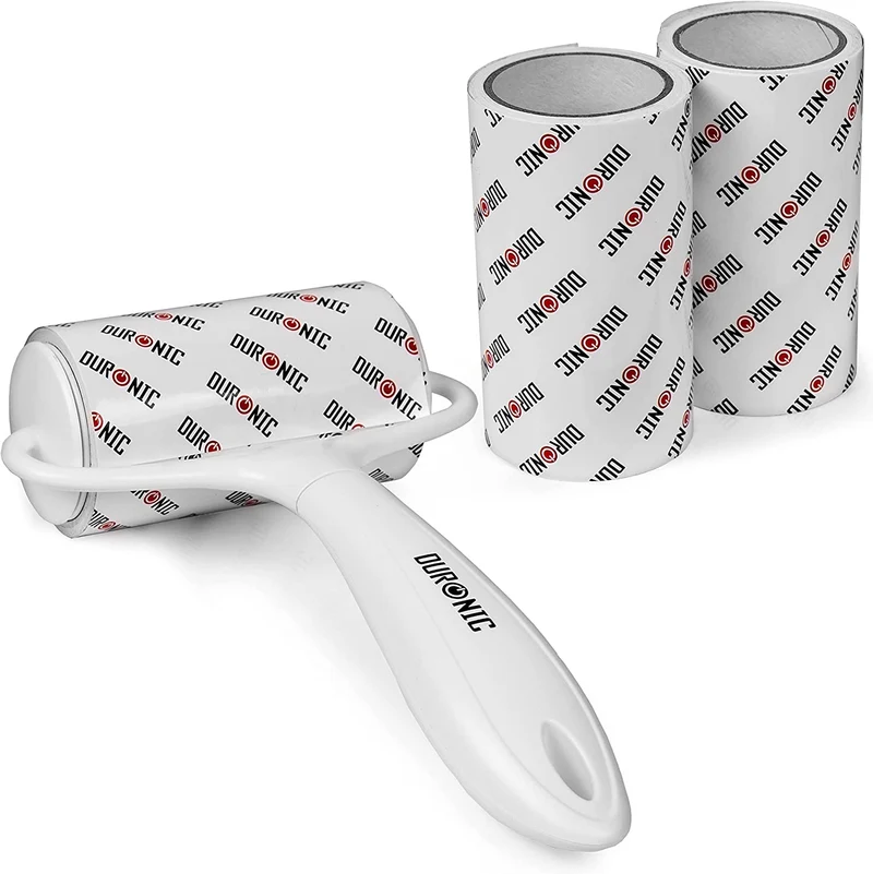 Rodillo quitapelusas Duronic (60 hojas cada) + 2 recambios ROLL1X2 | Rodillos quitapelusas extra adherentes para telas y ropa | Elimina pelos de mascotas, polvo y pelusas de alfombras y tapicería