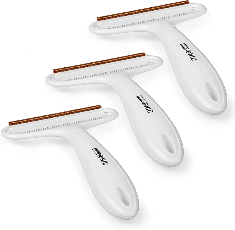 Duronic MFS3 Quitapelusas Portátil y Transportable | Afeita pelusas para telas y ropa | Quita pelusas manual | Para pelos de mascotas, Alfombras y Tapicerías | Pack de 3