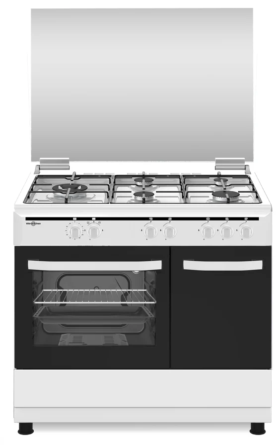 Vitrokitchen CB961PBB Cocina Gas 90x60 Porta-Bombonas 5 F.