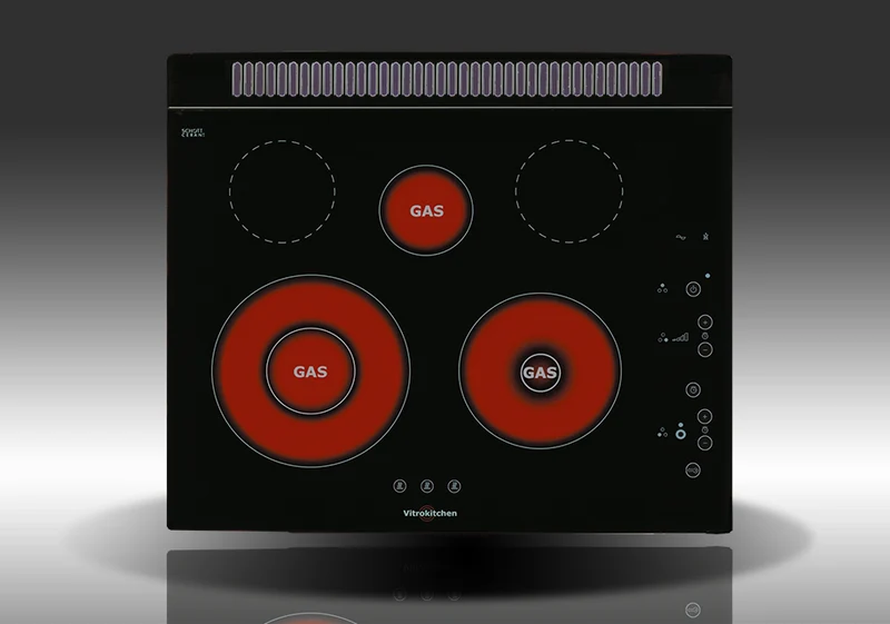 Vitrokitchen Vitrocerámica a Gas 5 Zonas 60 cm Touch Control