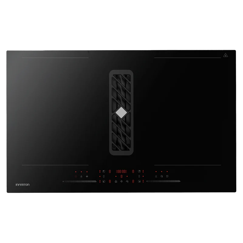 Placa de inducción con extracción Infiniton HH-W83A874 8 zonas independientes 83 cm Cristal negro