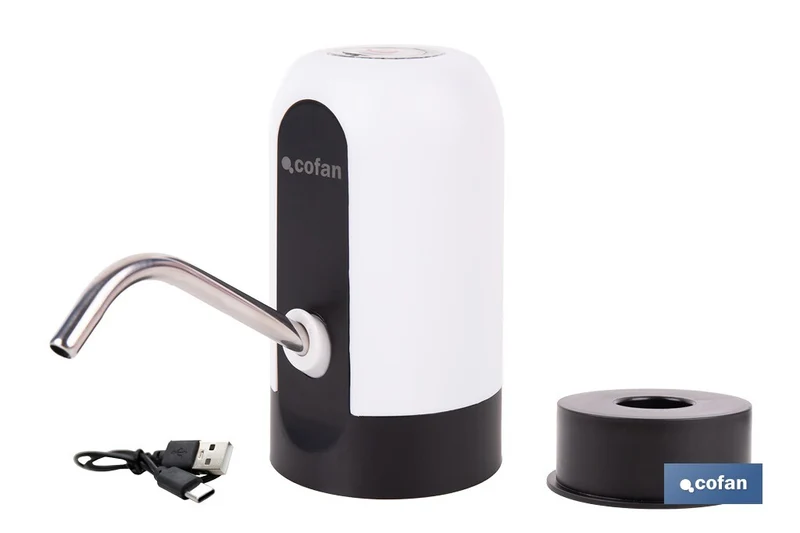 Dispensador de agua eléctrico | Grifo portátil para garrafas de agua | Adaptador universal incluido | Batería recargable de 1200 mAh con conexión USB-C