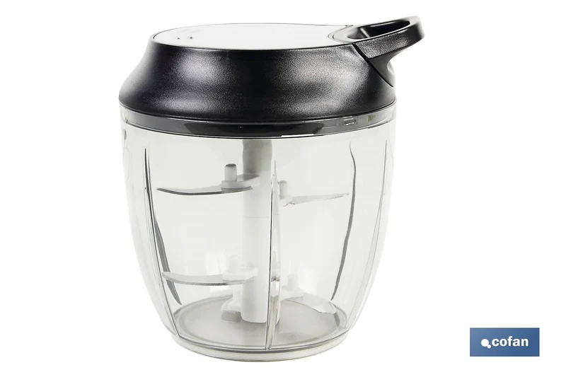 Picadora Manual de alimentos | Incluye Tapa y Accesorio Batidor | Capacidad 900 ml