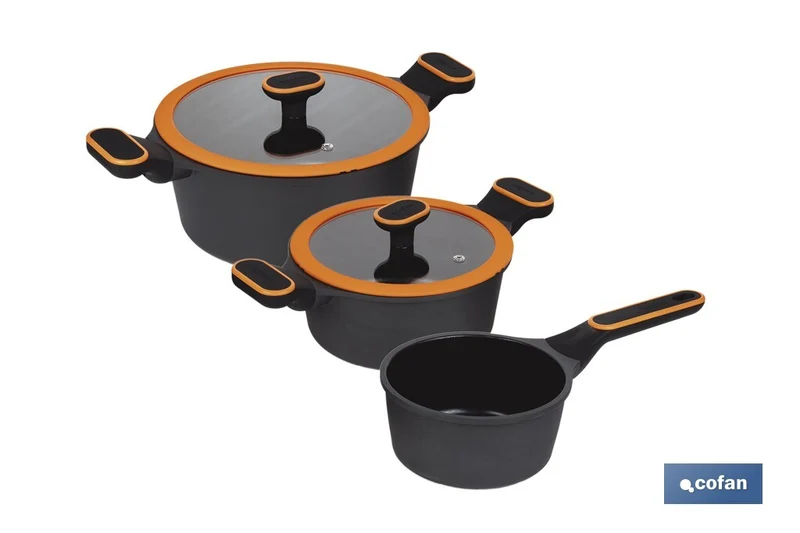 Batería de Cocina Full Induction | 3 Piezas | Aluminio Fundido