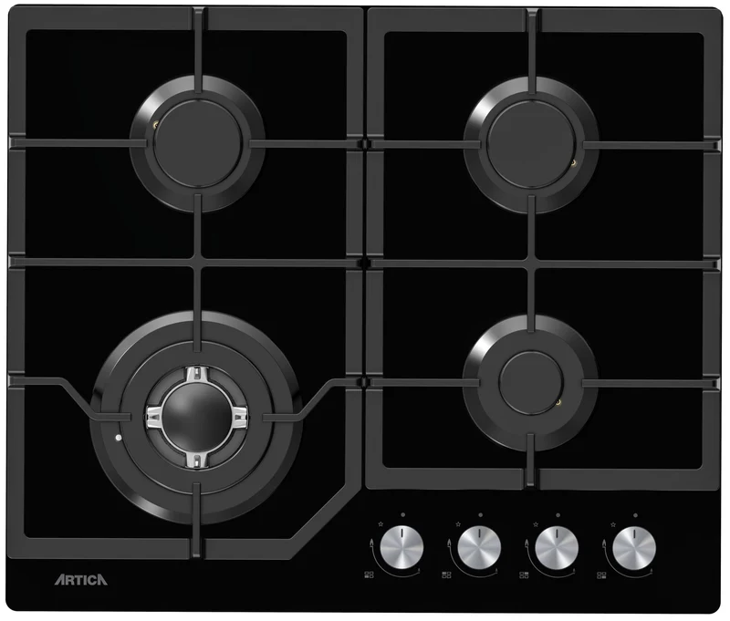 Encimera Gas ARTICA ACG60401 4 Fuegos CristalGas con WOK