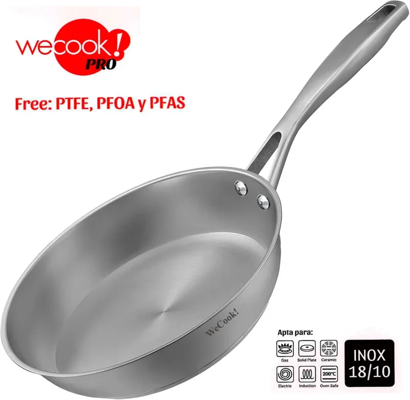 Sartén WeCook Acero Inoxidable 24cm - Compacta y Versátil - Ref. 64024