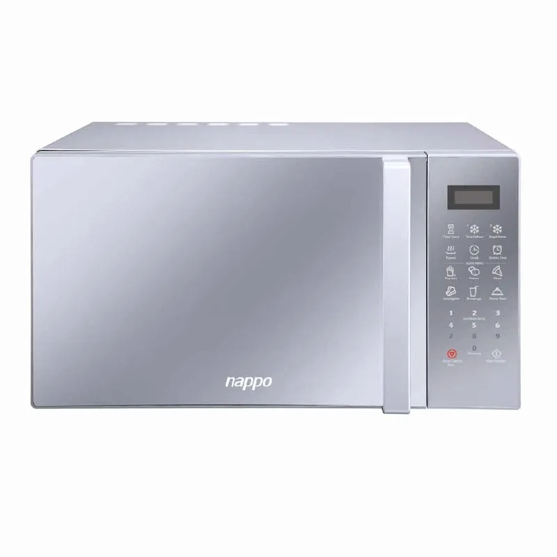MICROONDAS NAPPO 28L PLATEADO C/VIDRIO REFLECTOR 60HZ