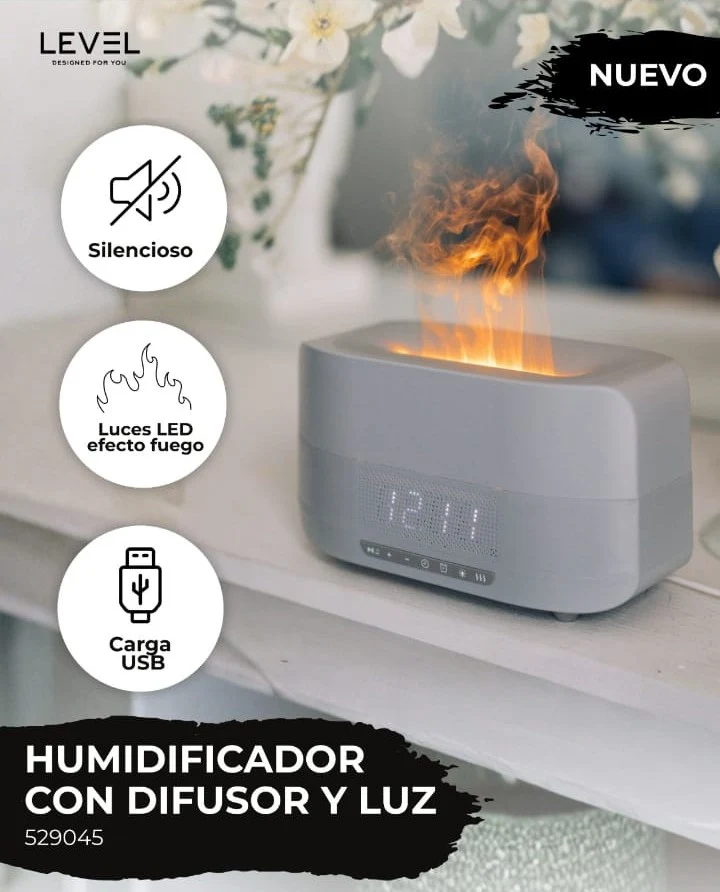 HUMIDIFICADOR CON DIFUSOR Y LUZ