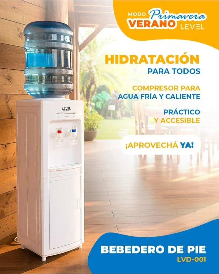 BEBEDERO DE PIE LEVEL POR COMPRESOR F/C BLANCO LVD-001