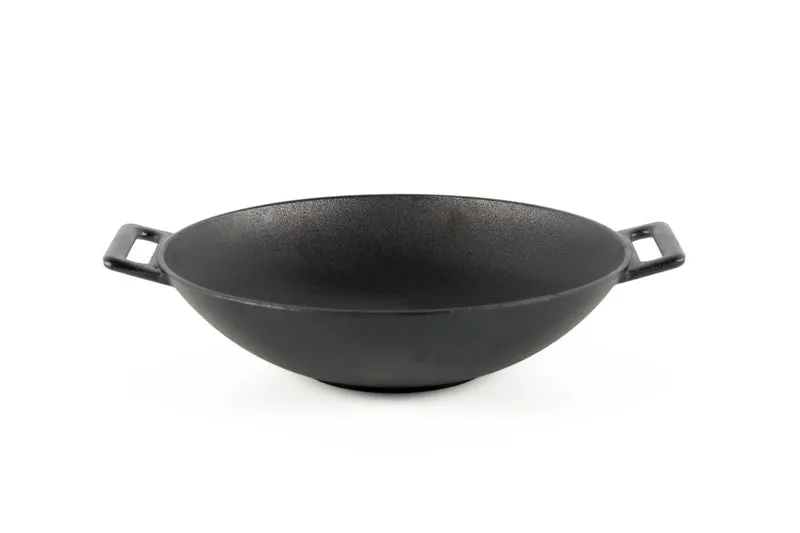 Wok hierro fundido prehorneado 31,8,5cm