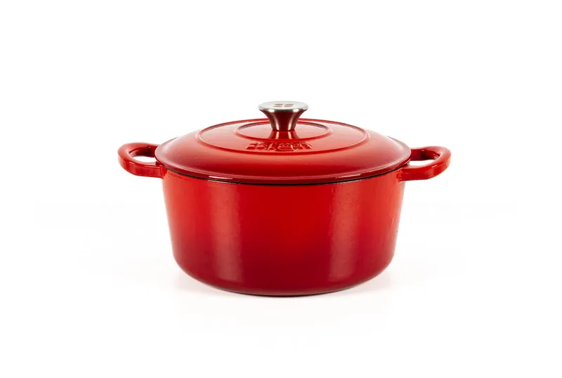 Cocotte redonda hierro fundido roja 4,8L