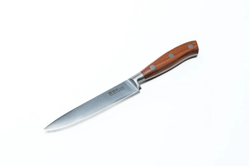 Cuchillo multiusos 12cm acero inoxidable y mango madera