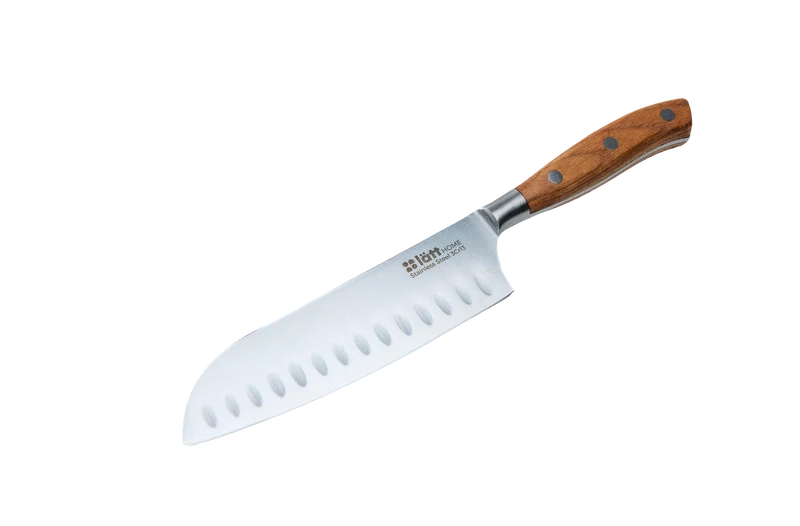 Cuchillo santoku 18cm acero inoxidable y mango madera