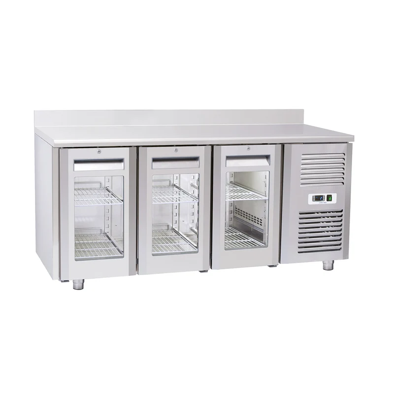 QRG 3200 - MESA FRÍA CON PETO 3 PUERTAS CRISTAL