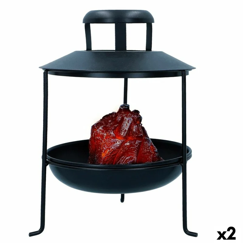 Brazier Ambients Luz LED Carbón Ornamental 22 x 30 x 22 cm (2 Unidades)