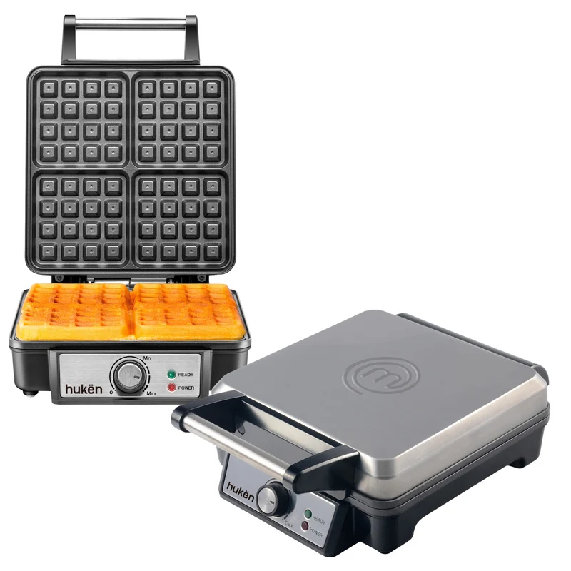 Wafflera Belga Heat+ Premium 4 Rebanadas · Acero Inoxidable