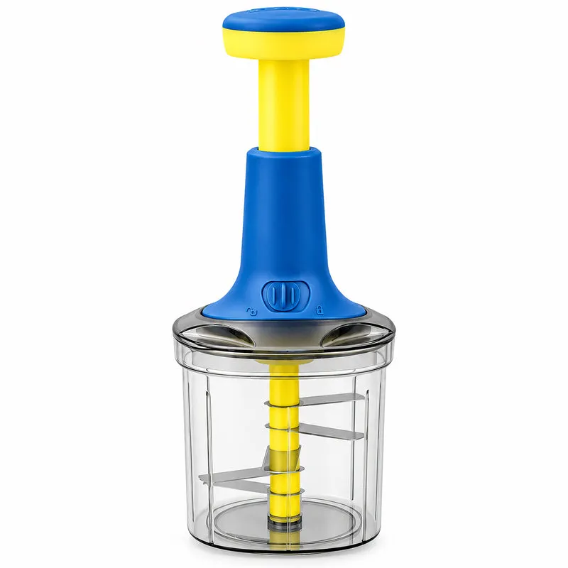 Push Chopper SQ 1000 | SS 3-Blade Design | Easy Lock System | BPA-Free Transparent Bowl | Stable Square Base | Ergonomic Push Handle