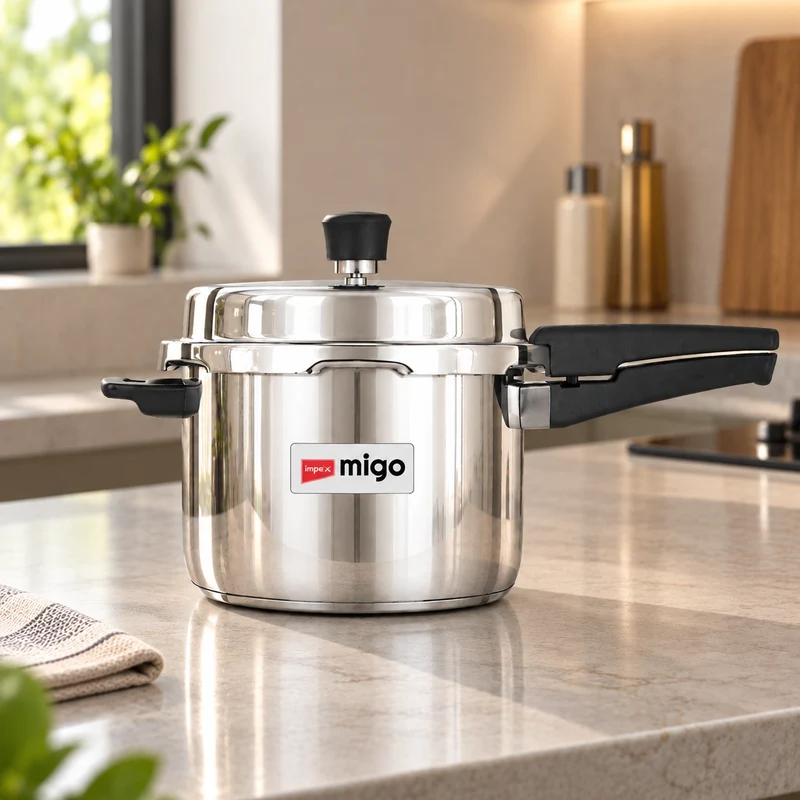 MIGO IFC 5 Stainless Steel Pressure Cooker | Induction Base | Sandwich Bottom | Outer Lid | Gas & Induction Compatible | 5-Year Warranty