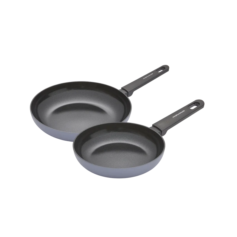 28cm and 20cm Recycled Aluminium Frying Pan Set - Grey