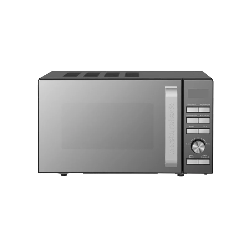 20L 800W Digital Microwave with Mirror Door - Black & Silver