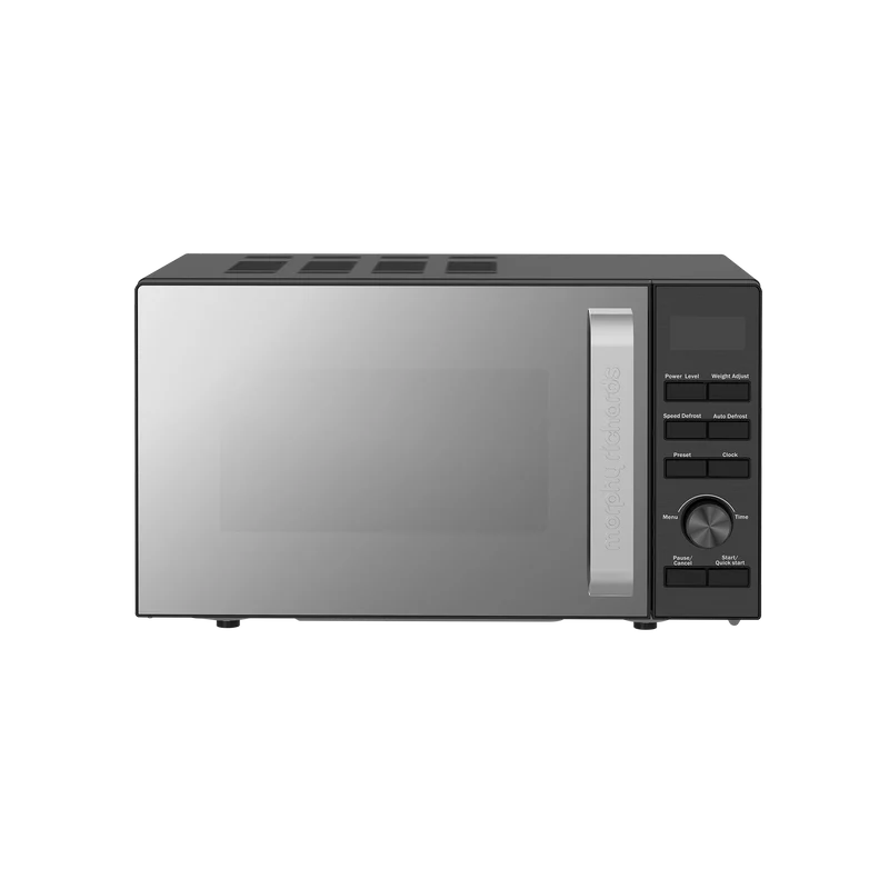 20L 800W Digital Microwave with Mirror Door - Black