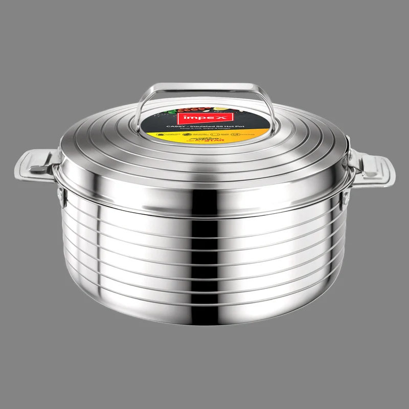 Cassy 5000 Stainless Steel Hotpot | 5L Insulated Casserole | Dishwasher Safe | Food Warmer