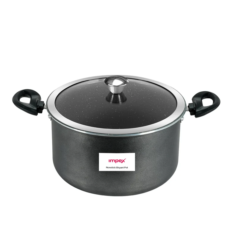 Biryani Pot 8 Ltr With Glass Lid IBP8 | Non-Stick| Induction Friendly | 1 Year Warranty