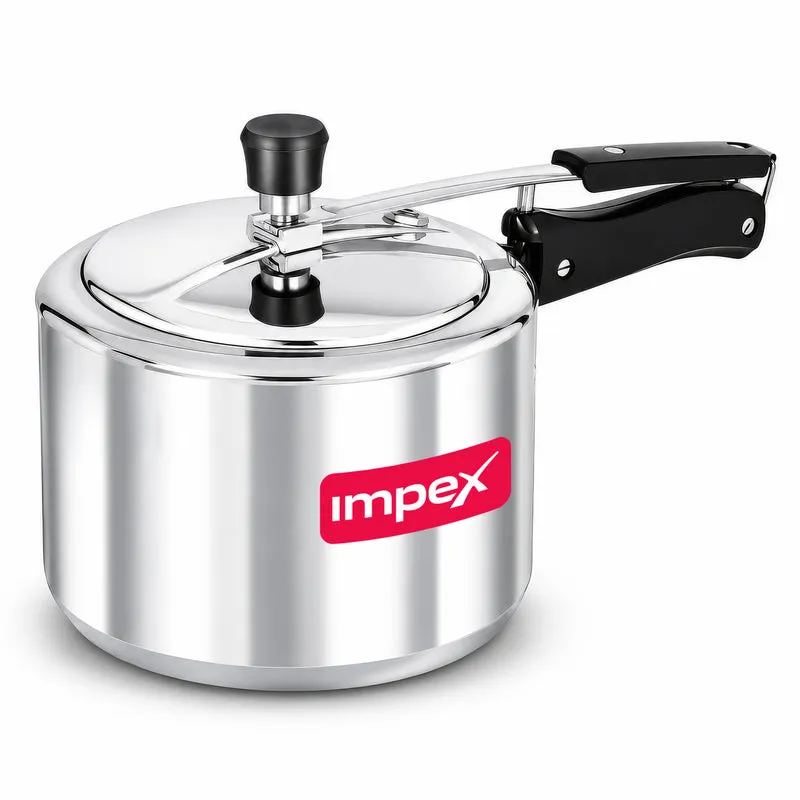 INSTAR IB3M 3 Litre Aluminium Inner Lid Pressure Cooker | Induction & Gas Compatible | Virgin Aluminium | 5-Year Warranty