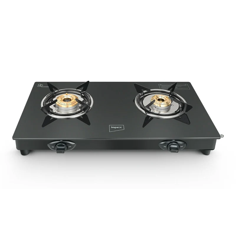 SPECTA 2B NEO Glass Top Gas Stove | 2 Burner LPG Stove with Toughened Glass | Stainless Steel Body