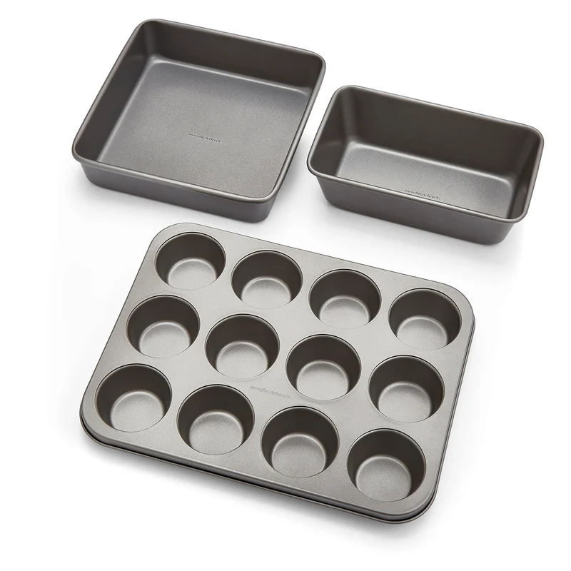 Muffin Tin, Square Cake Tin and 2lb Loaf Tin Set