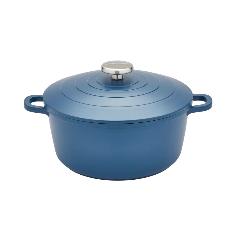 24cm Cast Aluminium Casserole Dish - Blue