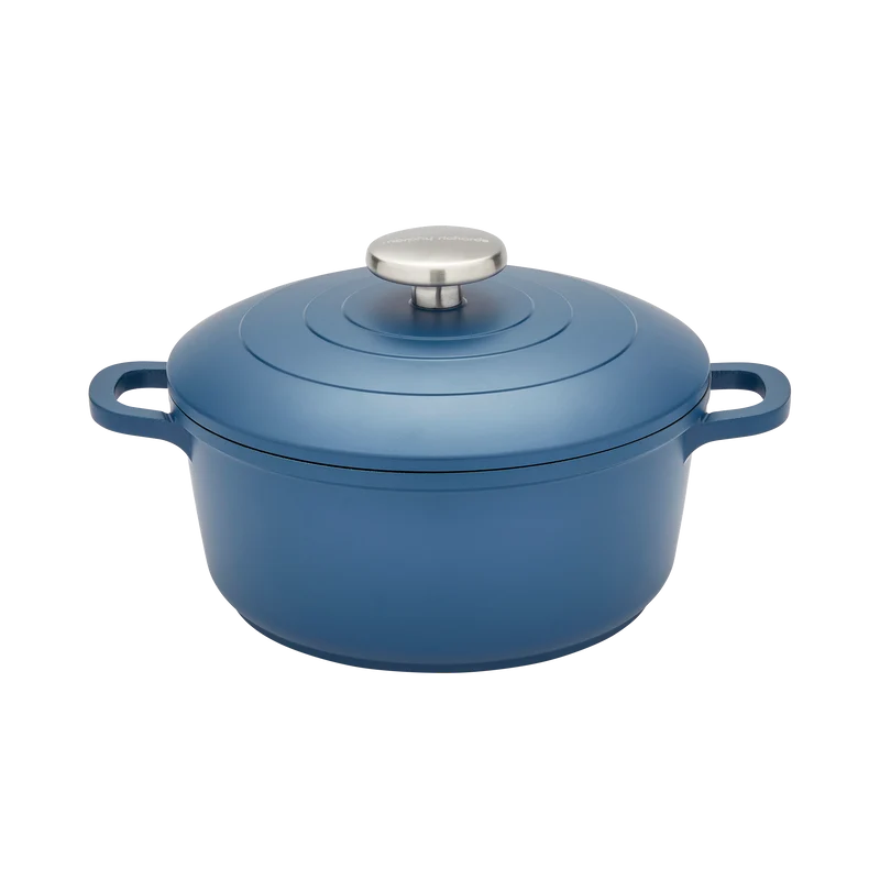 20cm Cast Aluminium Casserole Dish - Blue