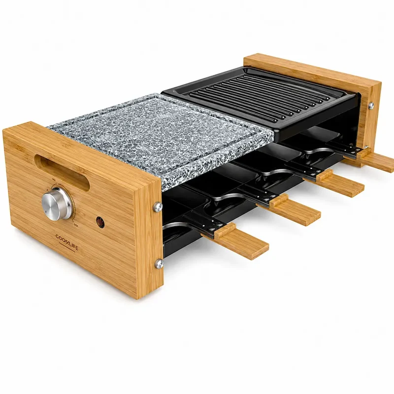 PLANCHA RACLETTE CHEESE&GRILL 8400 WOOD MIXGRILL CECOTEC