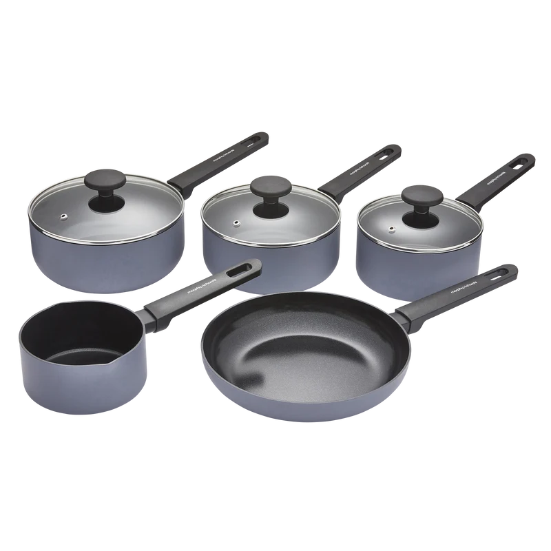 5 Piece Recycled Aluminium Saucepan Set - Grey