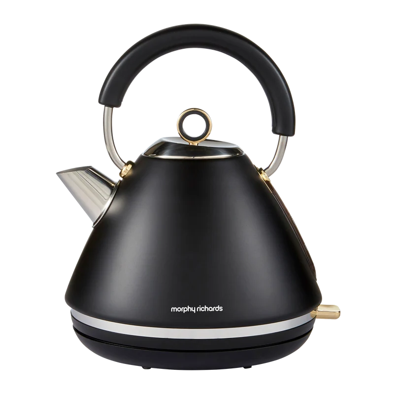 Accents Gold Pyramid Kettle - Black