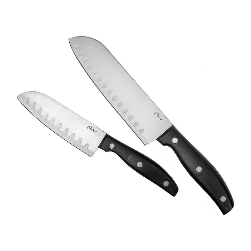 Oster Set de Cuchillos de Acero Inoxidable Santoku 75680.02, 2 Piezas
