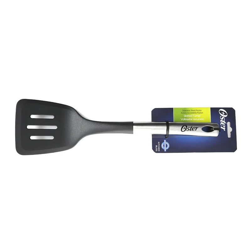 Oster Espátula Ranurada de Nylon con Asa de Acero Inoxidable, 115198.01