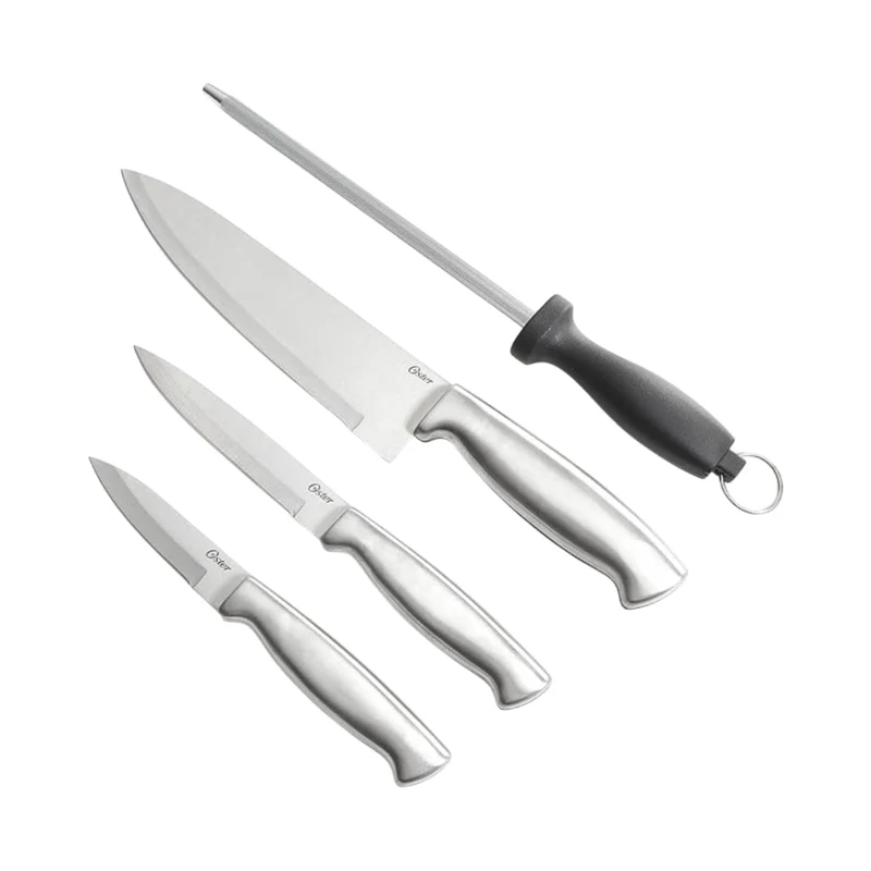 Oster Set de Cuchillos y Afilador de Acero Inoxidable, 91605.04