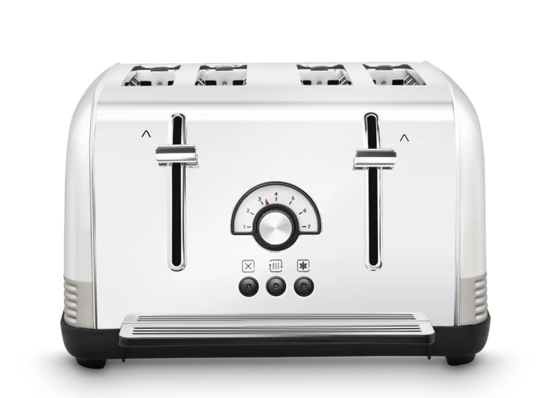 Venture Retro Silver 4 Slice Toaster - Tungsten