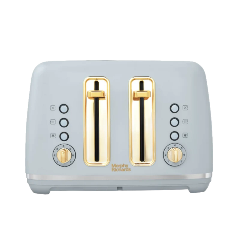 Accents Gold 4-Slice Toaster Ocean Grey