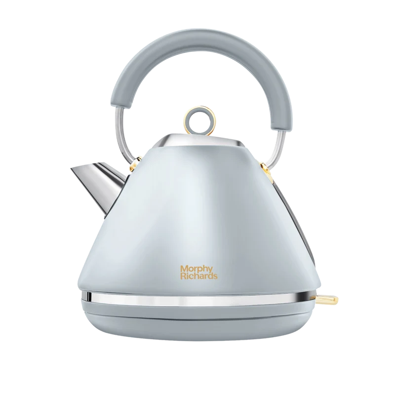 Accents Gold Pyramid Kettle - Ocean Grey