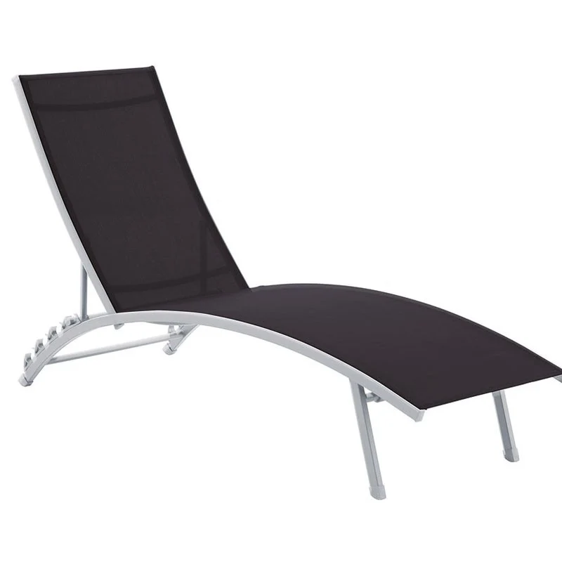 TUMBONA ACERO NEGRO 180X54CM 5 POSICIONES