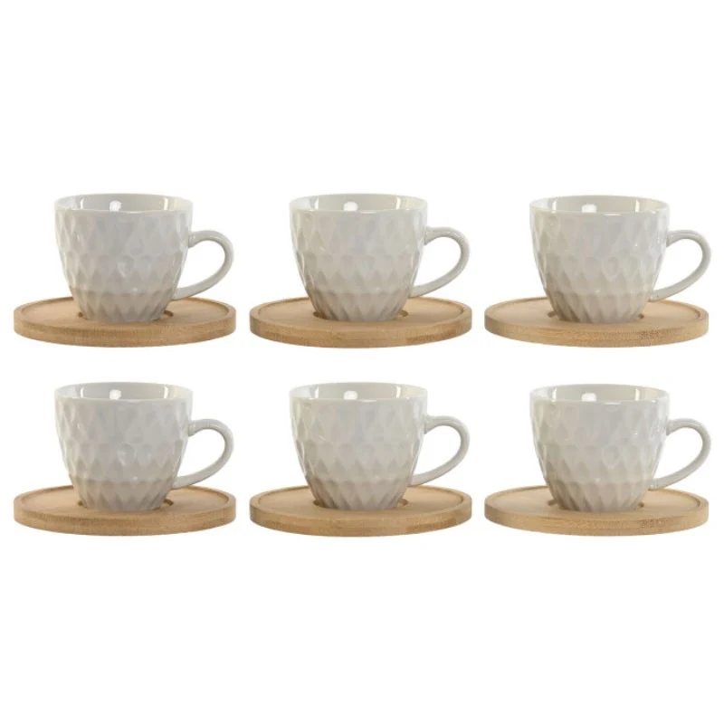 SET 6 TAZAS CAFE PORCELANA BAMBU 90ML