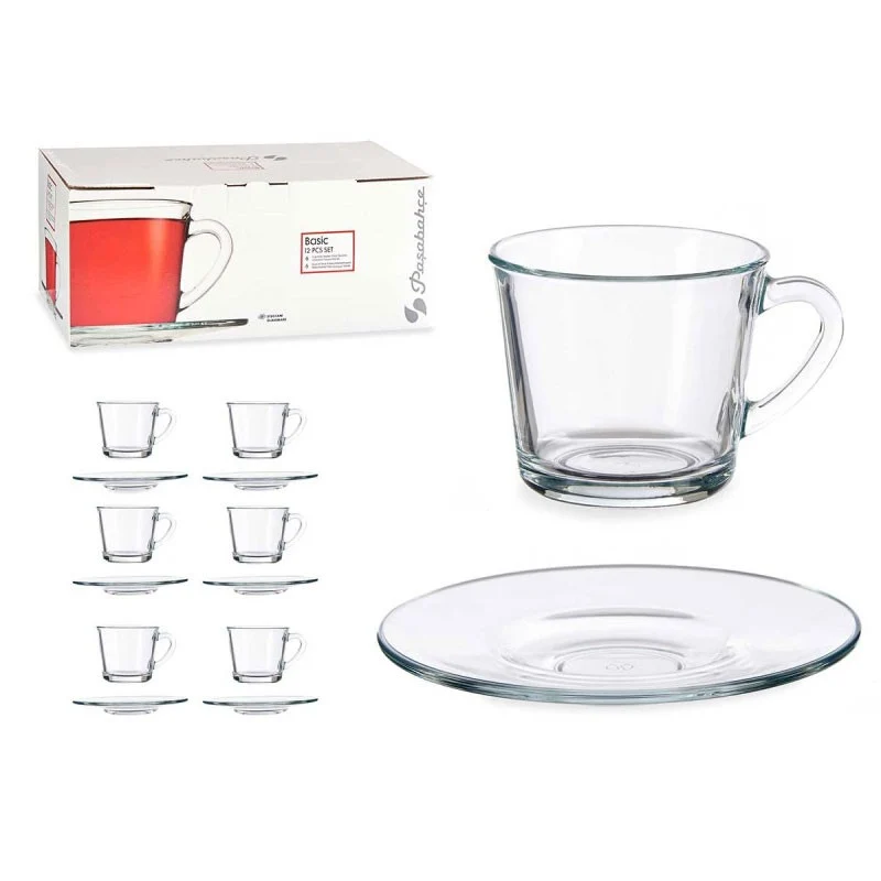 SET 6 TAZAS CAFE PLATO BASIC 190 ML